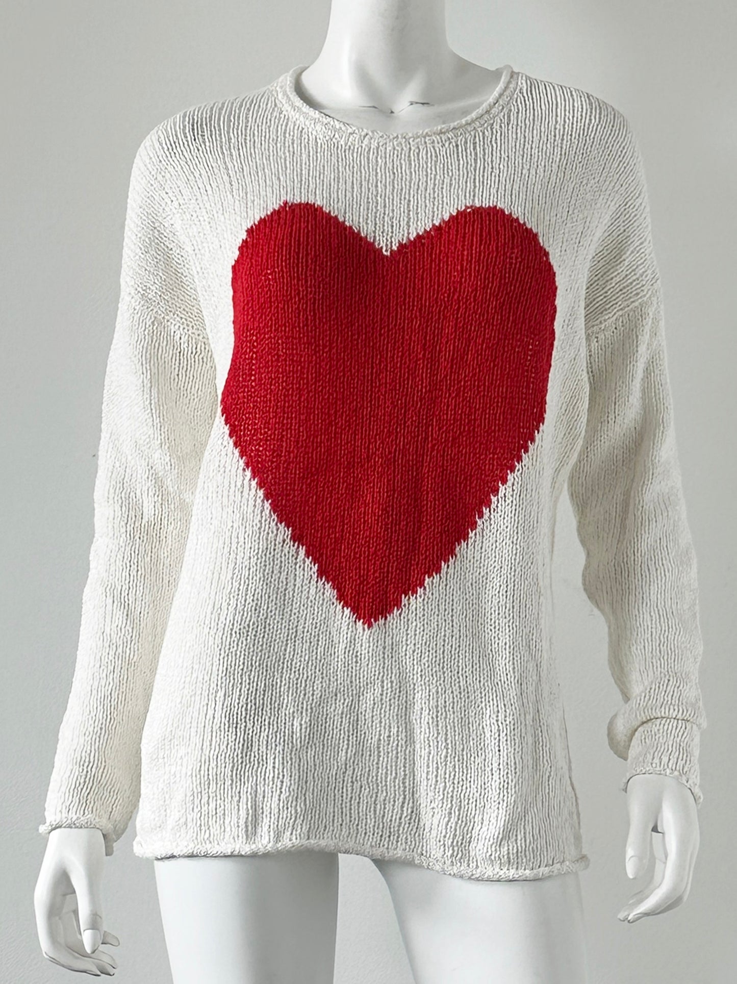 Cotton Heart Sweater Size Medium