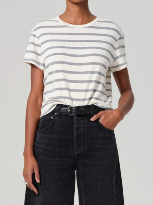 Kyle Cotton Striped Tee Size Medium