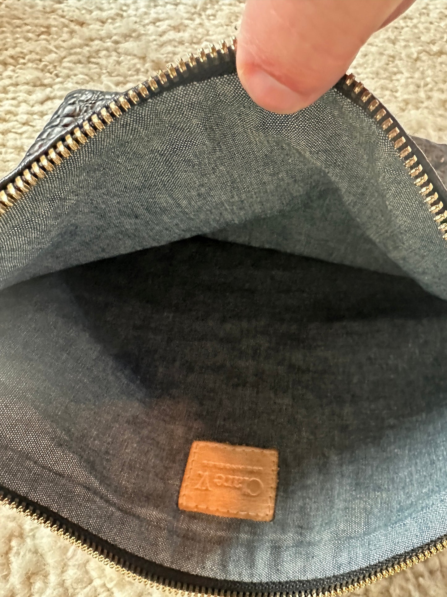 Foldover Leather Clutch