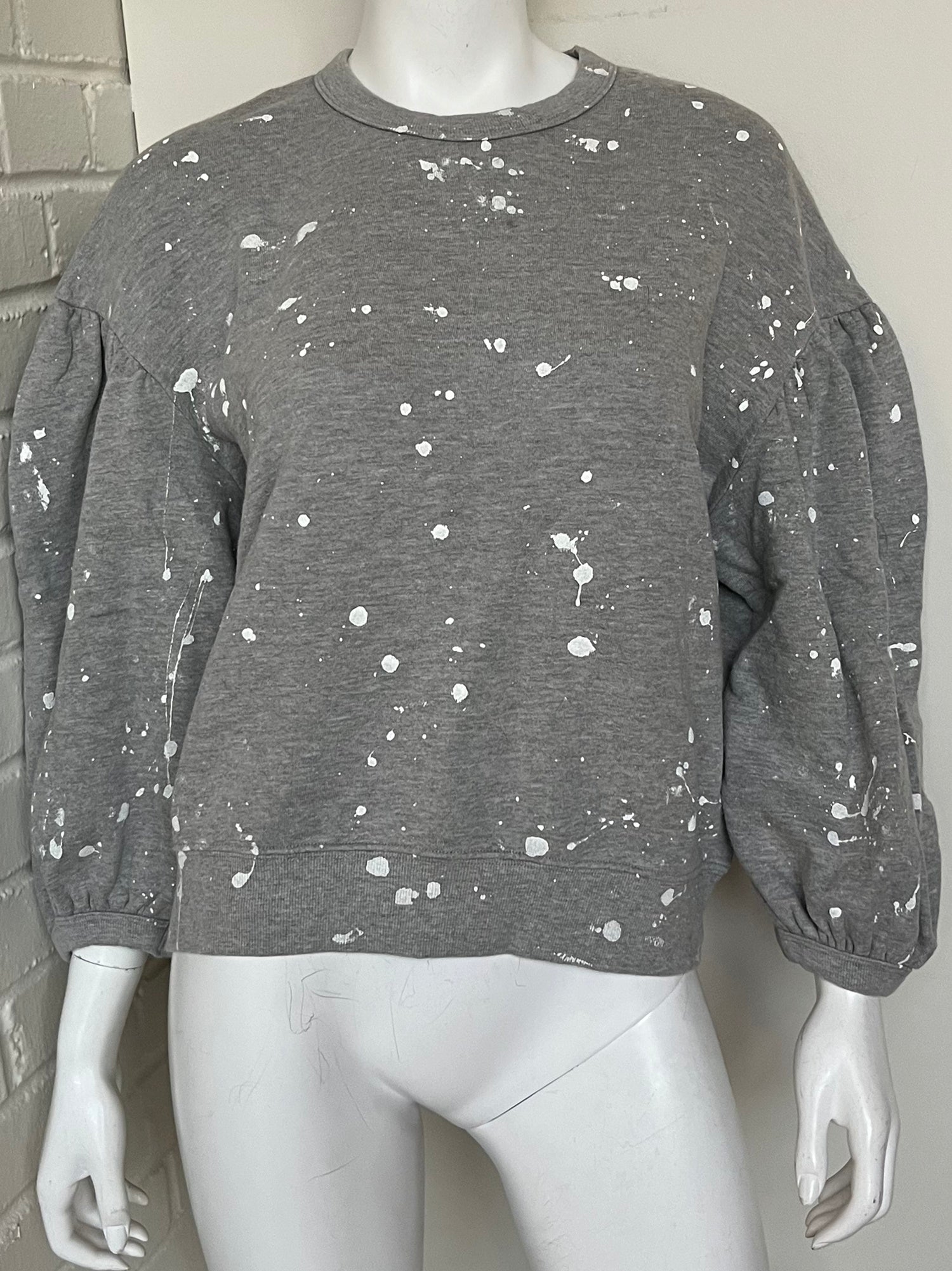 Drop Shoulder Splatter Sweatshirt Size Medium
