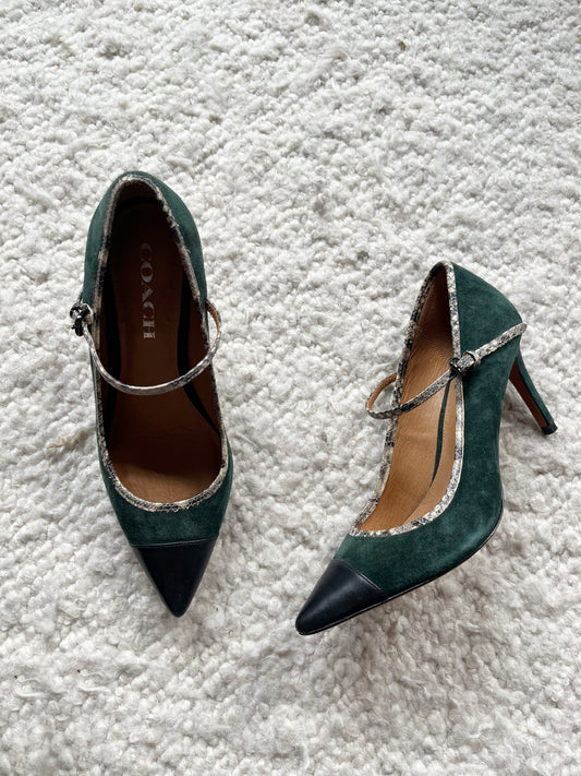 Suede Mary Jane Pumps Size 6.5