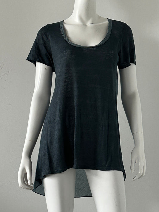 Scoop Neck Linen Tee Size Small