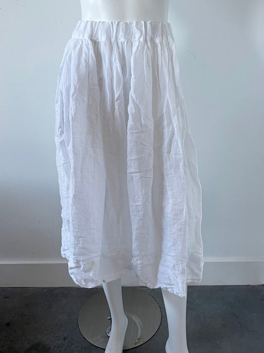 High Rise Linen Midi Skirt Size Small