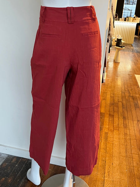 High Waisted Cropped Linen Pants Size 0