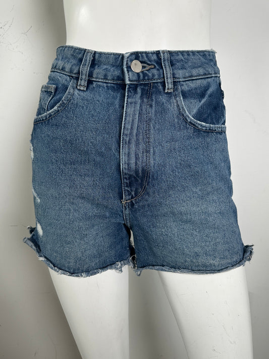 Emilie High Rise Denim Shorts Size 24