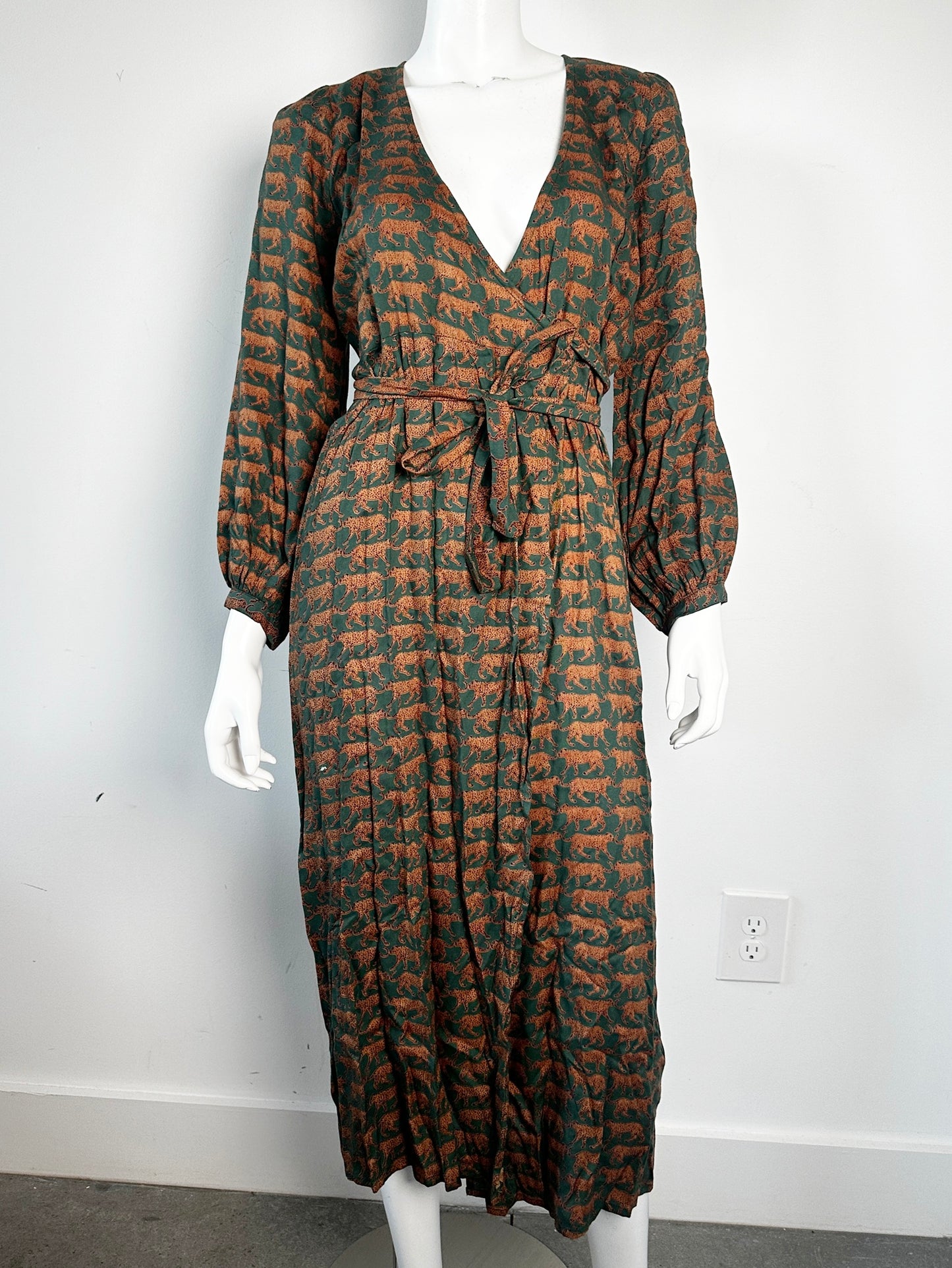 Bishop Tiger Wrap Dress Size Small