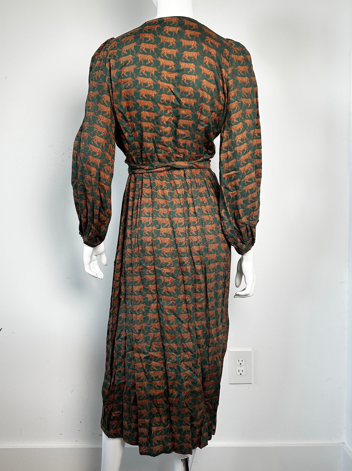 Bishop Tiger Wrap Dress Size Small