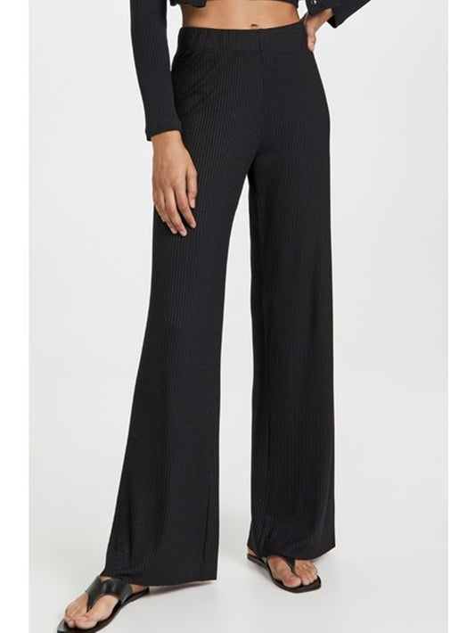 Viscose Ribbed Straight Leg Pants Size Medium