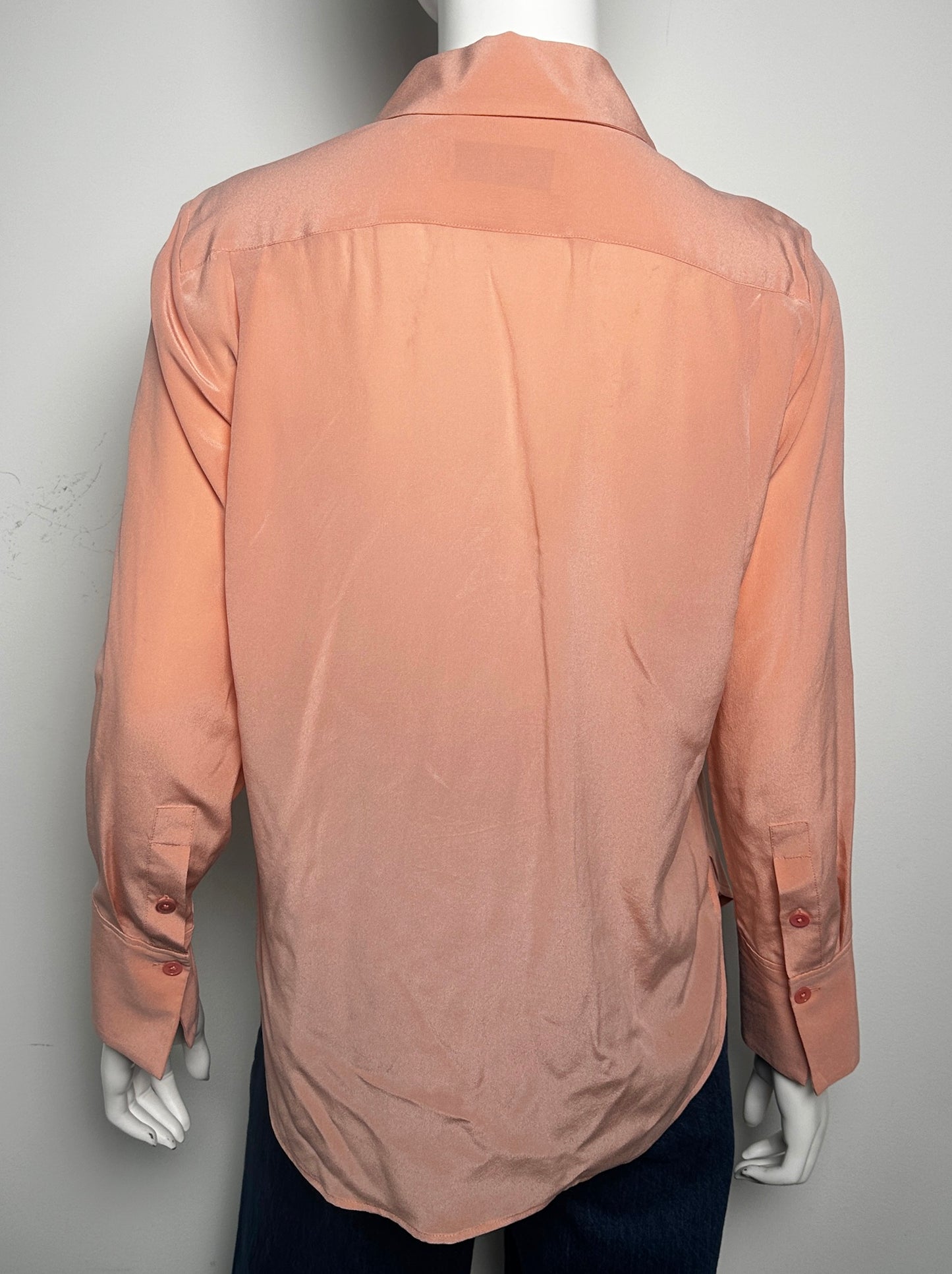 Silk Button Up Blouse Size Medium