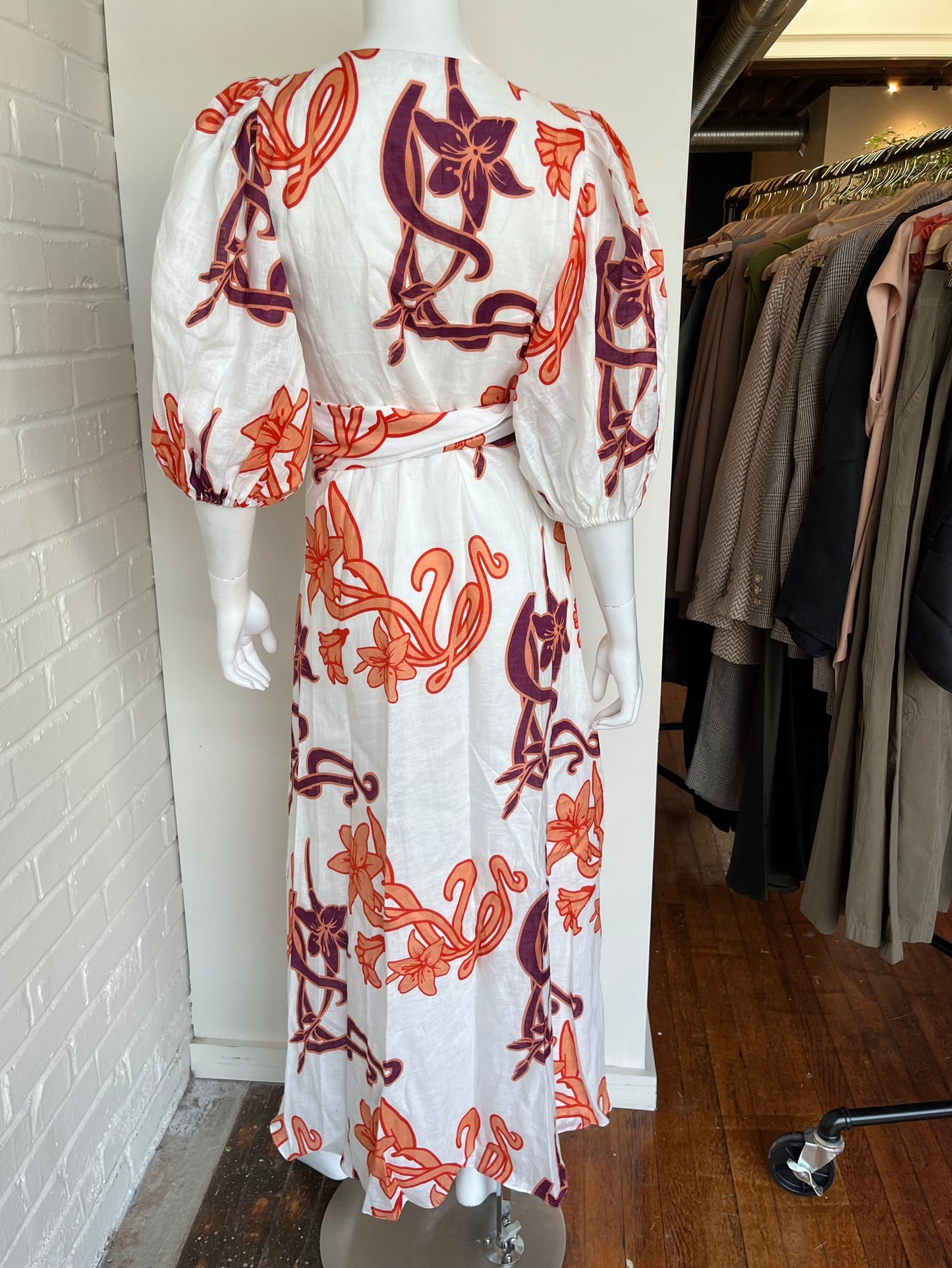 Ermita Linen Midi Dress Size 4