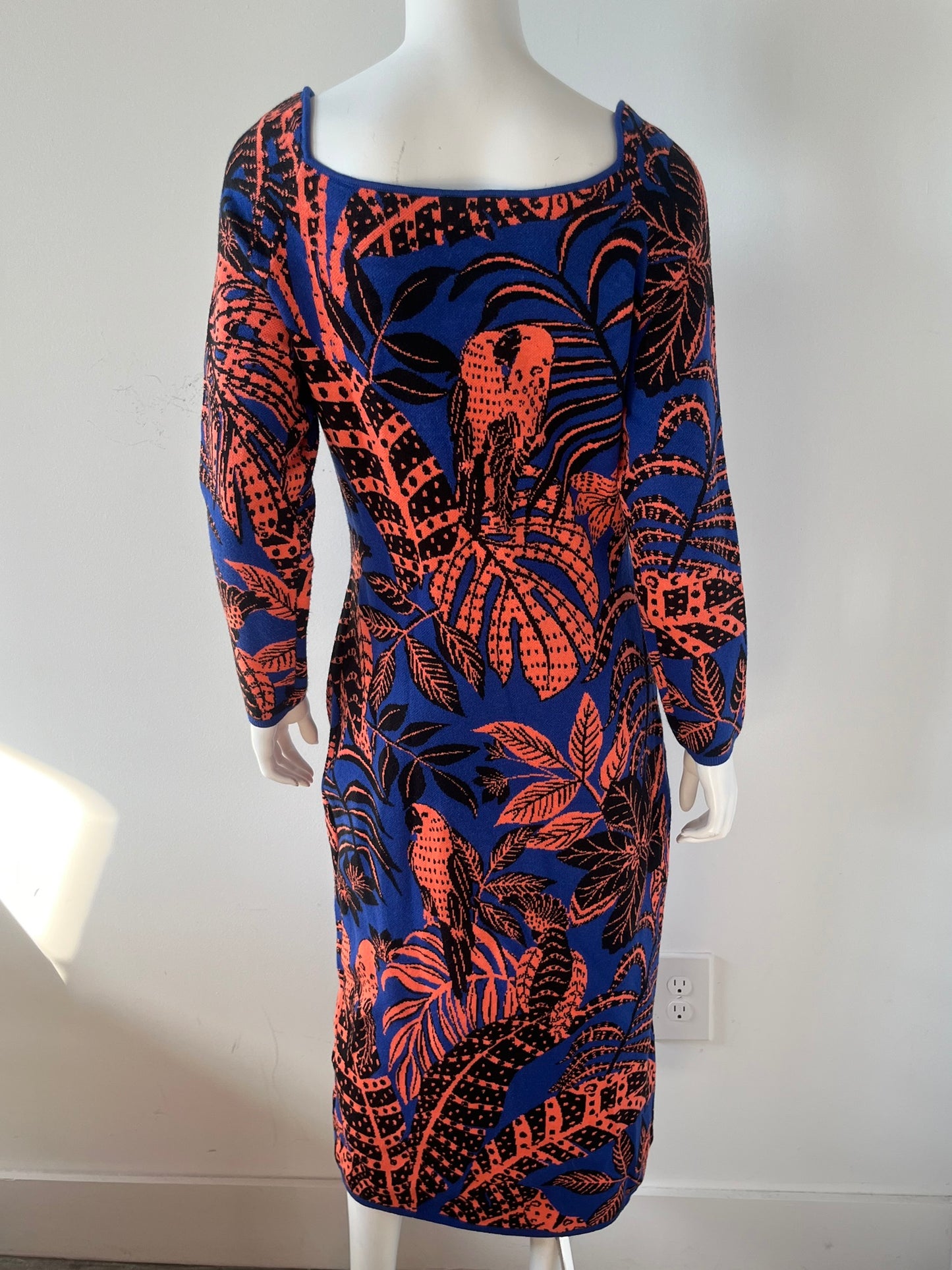 Tropical Gold Long Sleeve Dress Size Large