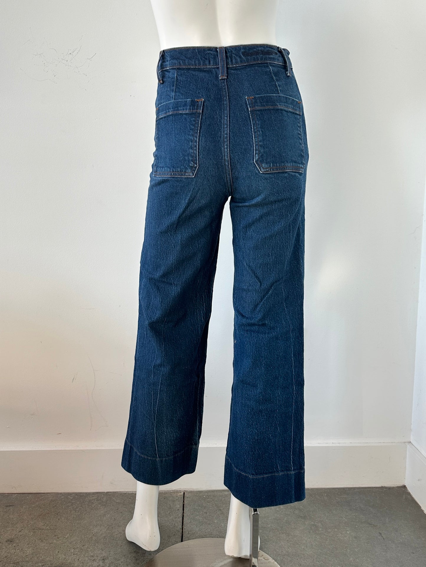 High Rise Cropped Wide Leg Jeans Size 26