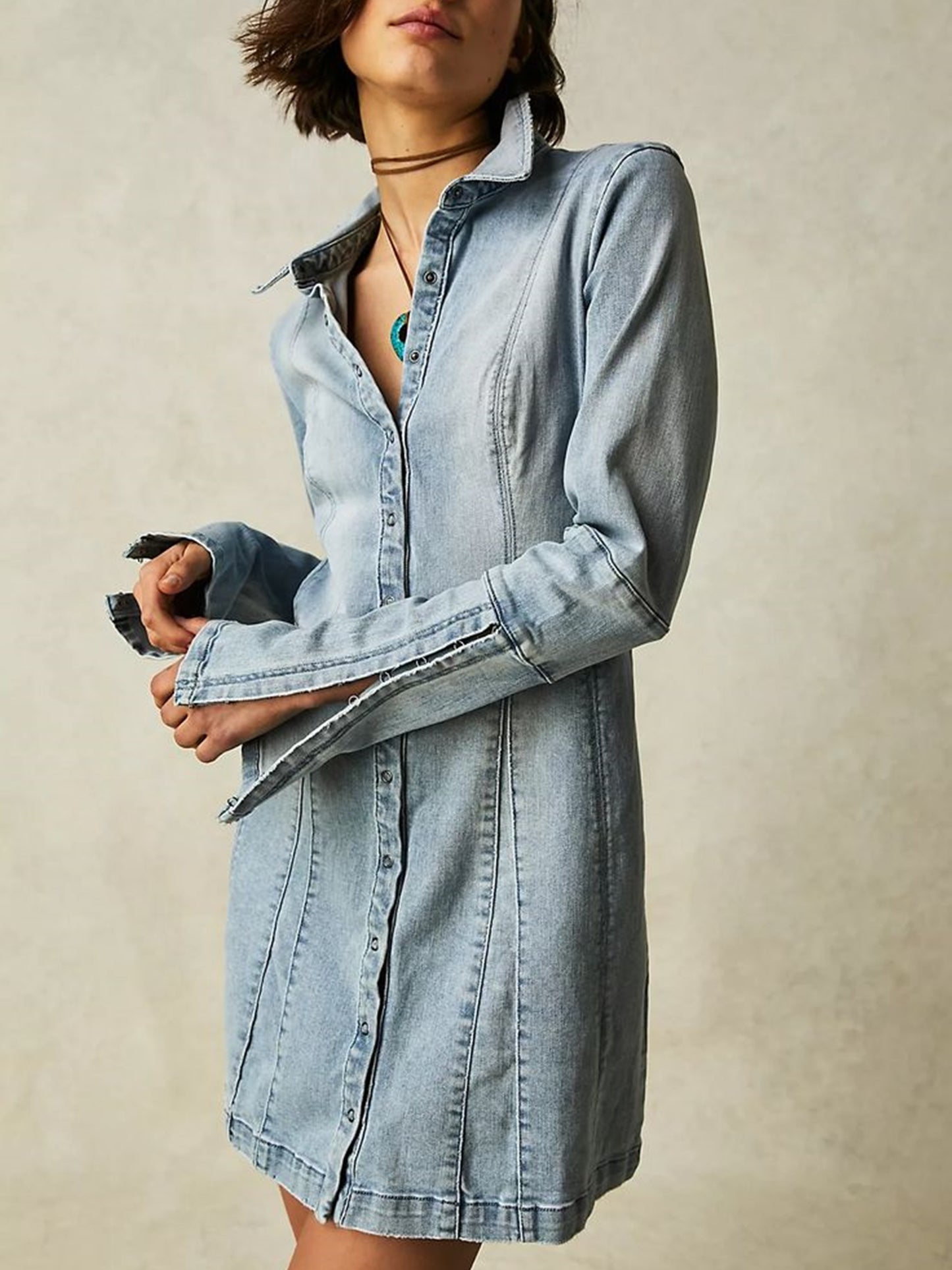 Thea Denim Mini Dress Size XS