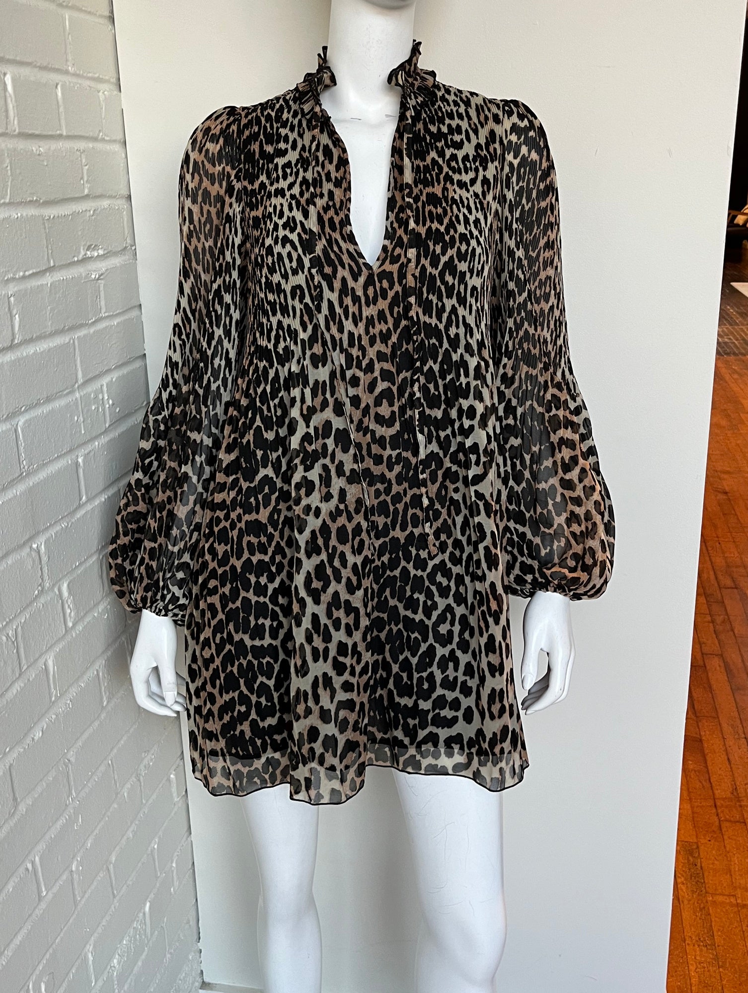 Leopard Georgette Mini Dress Size 34/0