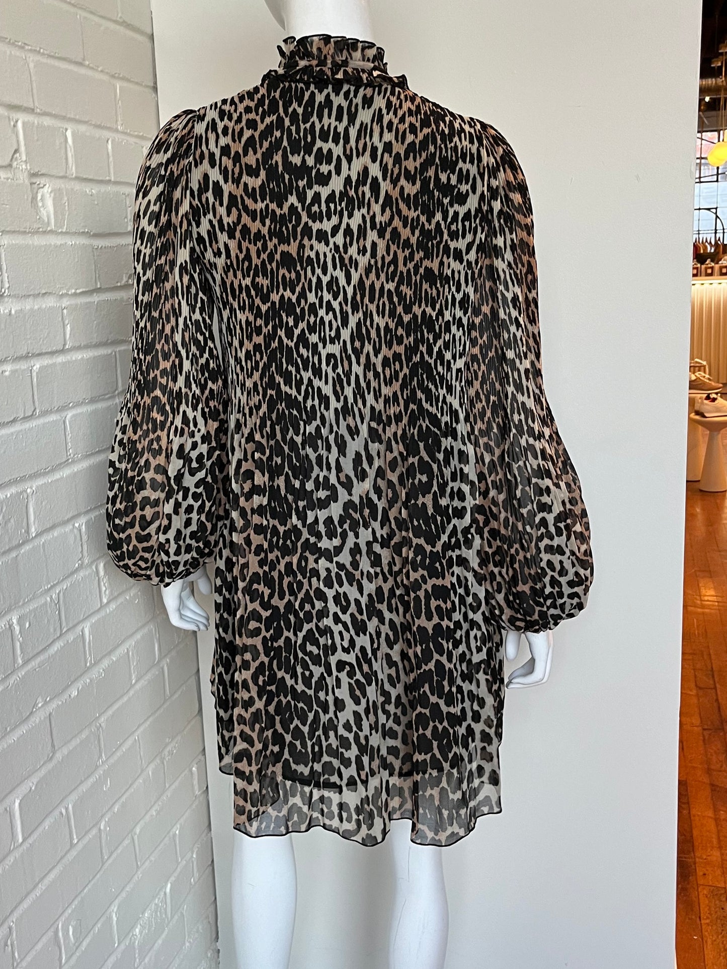 Leopard Georgette Mini Dress Size 34/0