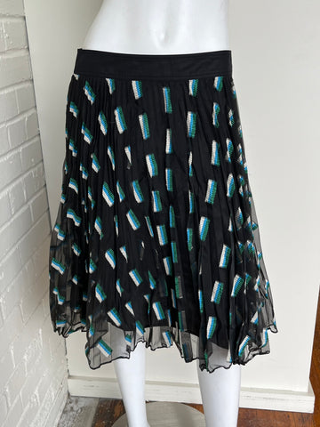 Pleated Knee Length Skirt Size 6