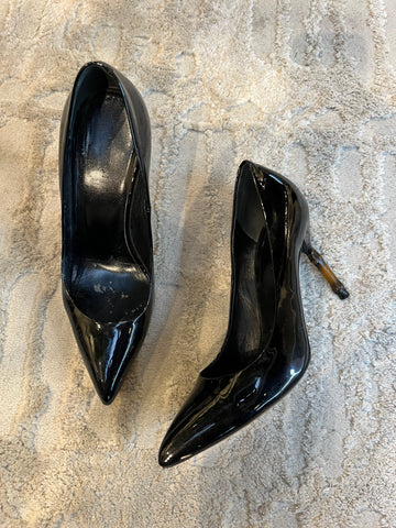 Kristen Bamboo Accent Patent Leather Pumps Size 37