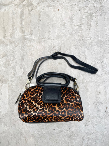 Sheila Small Leopard Satchel Handbag NWT