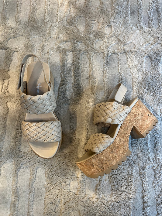 Woven Leather Platform Sandals Size 36