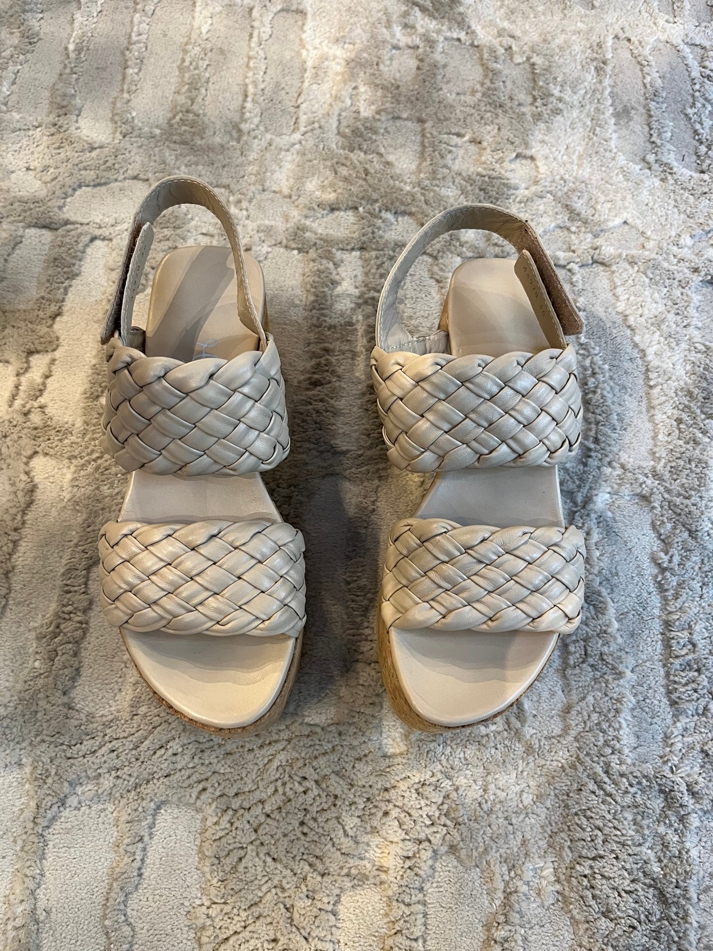 Woven Leather Platform Sandals Size 36