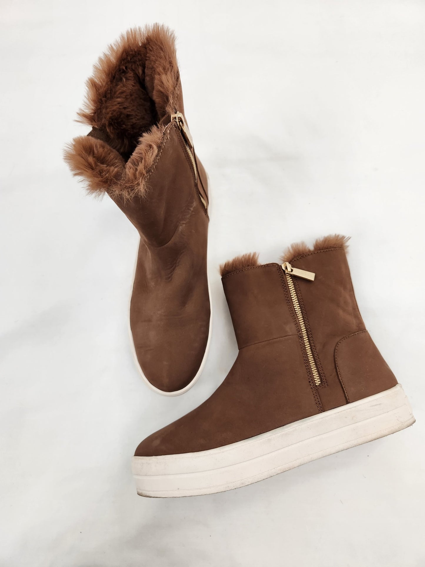 Fur Lined Suede Boots Size 10
