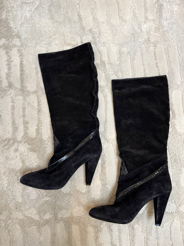 Suede Mid Calf Booties Size 39