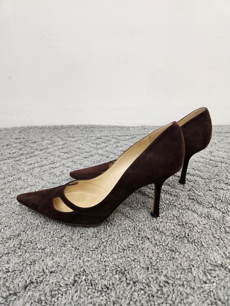 Suede Cutout Heels Size 37.5