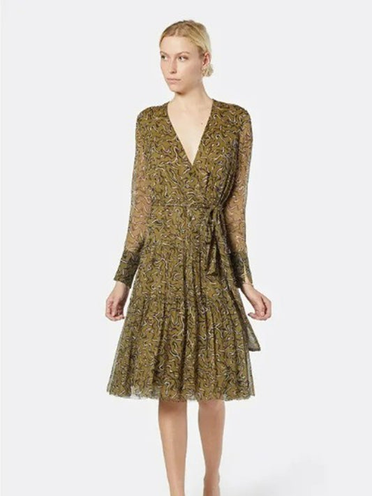 Dante Silk Midi Dress Size Small