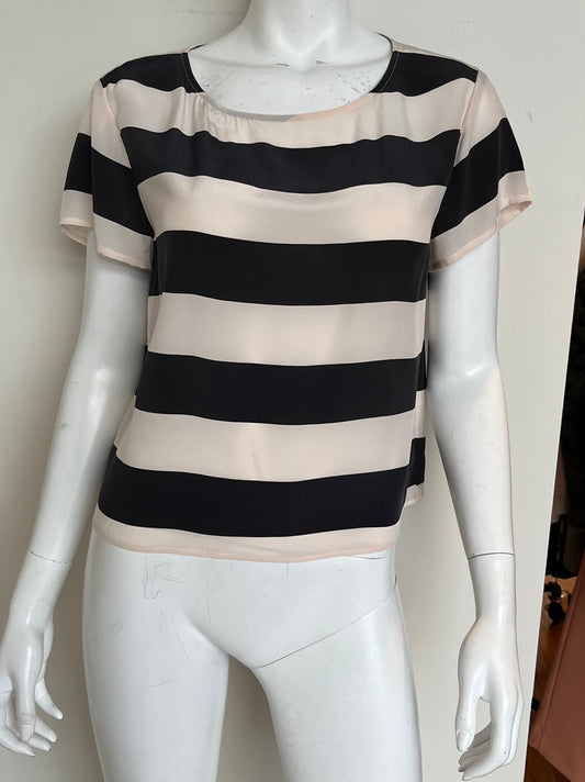 Striped Silk Blouse Size Small