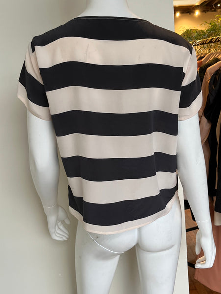 Striped Silk Blouse Size Small