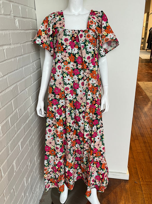 Floral Square Neck Dress Size Small