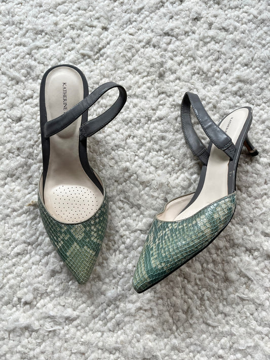 Rosalie Python Slingback Pumps Size 6.5
