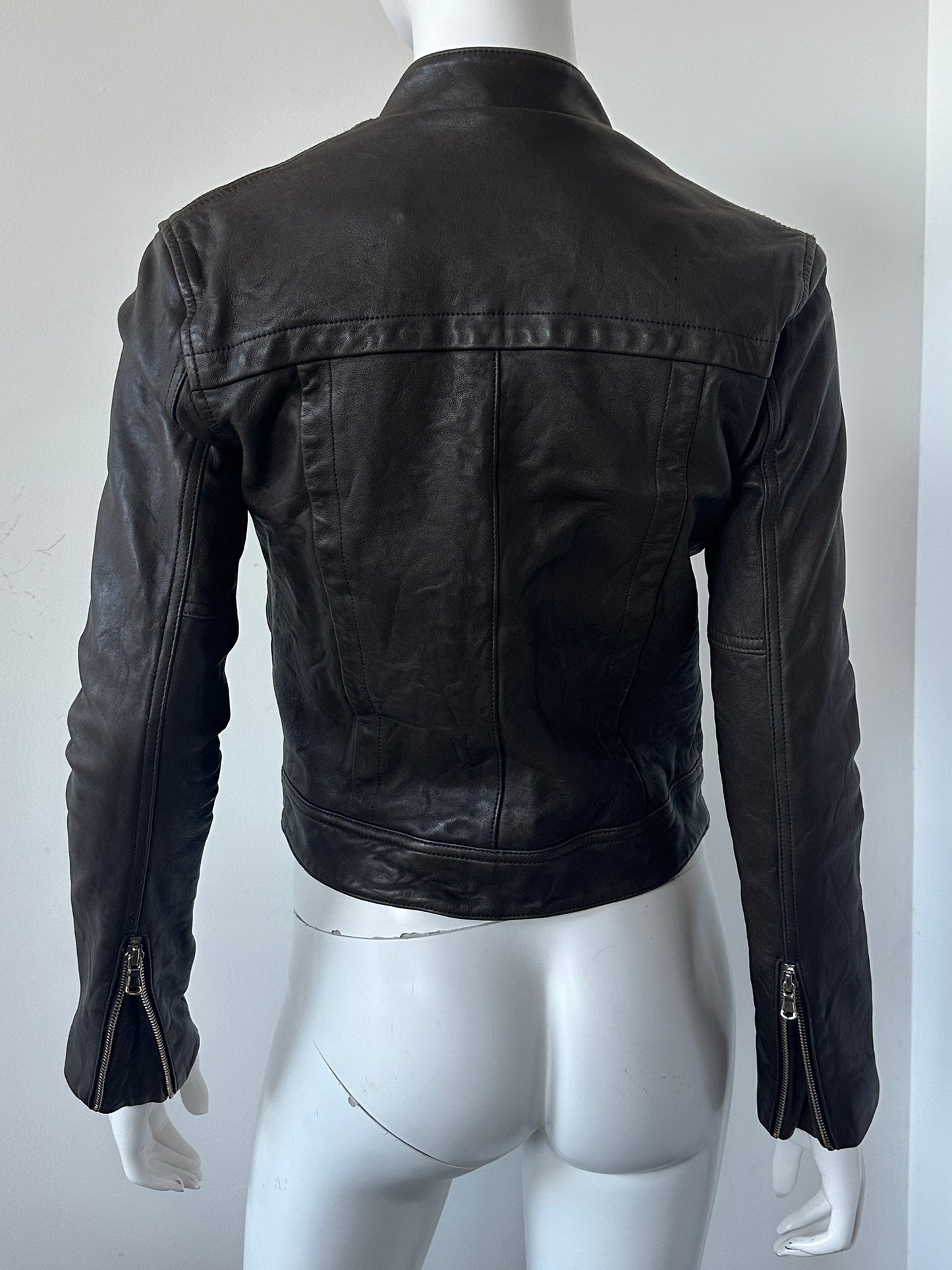 Leather Biker Jacket Size Small