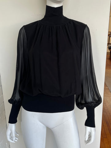 Silk Turtleneck Top Size Small