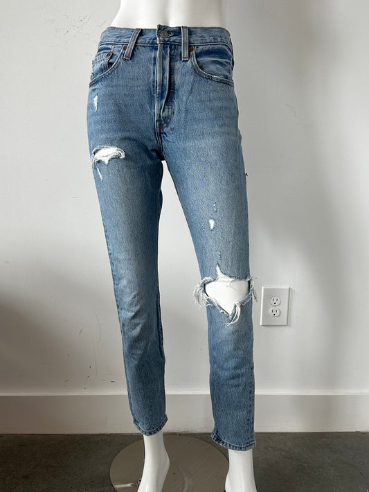 High Rise Distressed Skinny Jeans Size 26