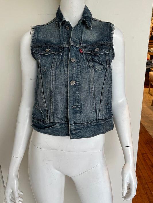 Sleeveless Denim Vest Size Small