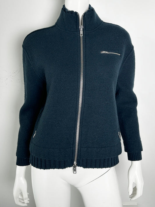 Zip Front Wool Jacket Size XS