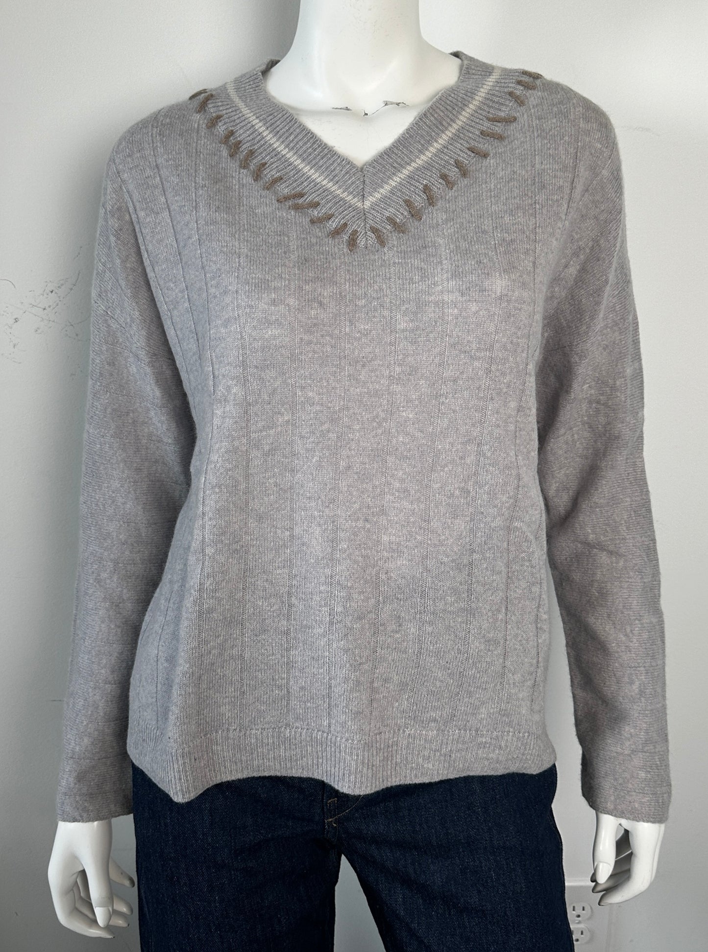 V-Neck Cashmere Sweater Size Small