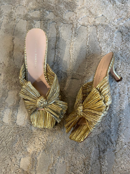 Claudia Pleated Bow Mules Size 37