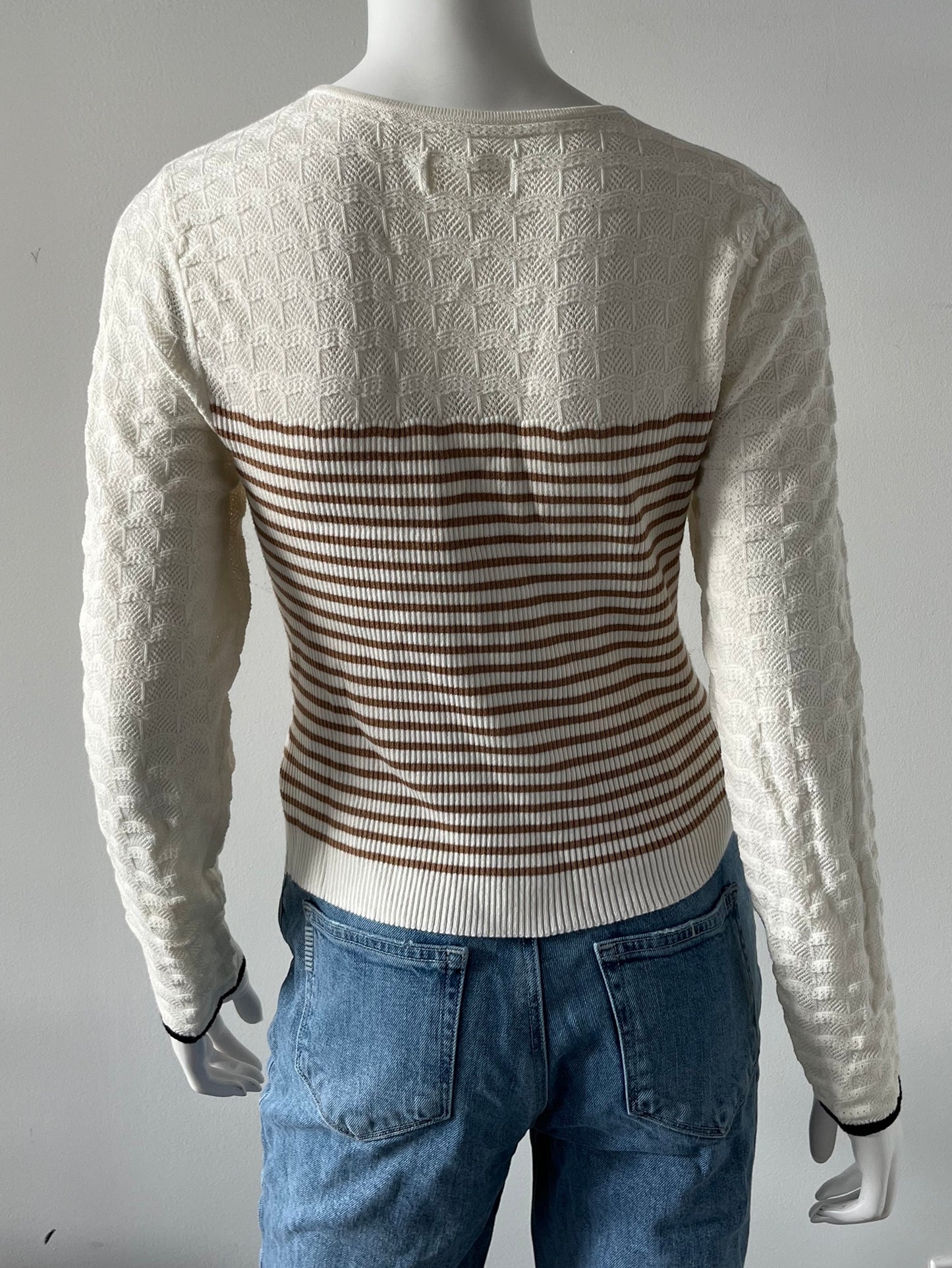 Pointelle Sweater Top Size Medium