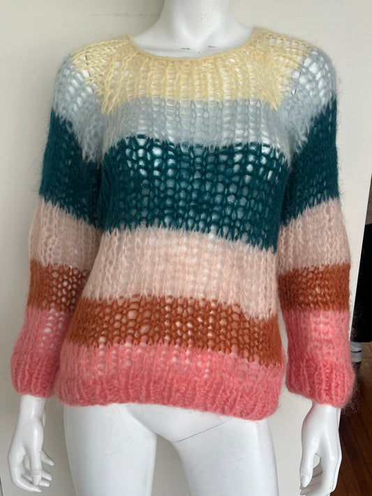 Knitted Color Block Sweater Size Small