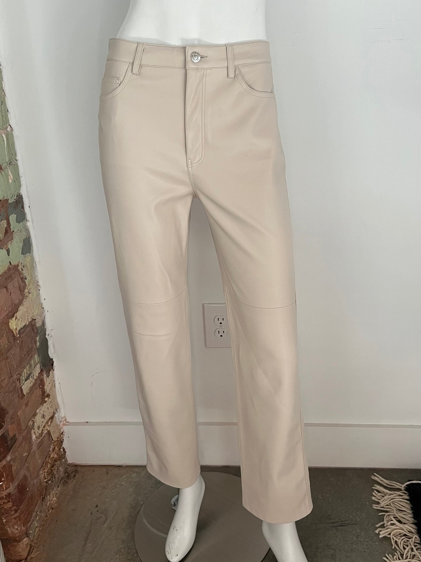 Straight Leg Vegan Leather Pants Size 4