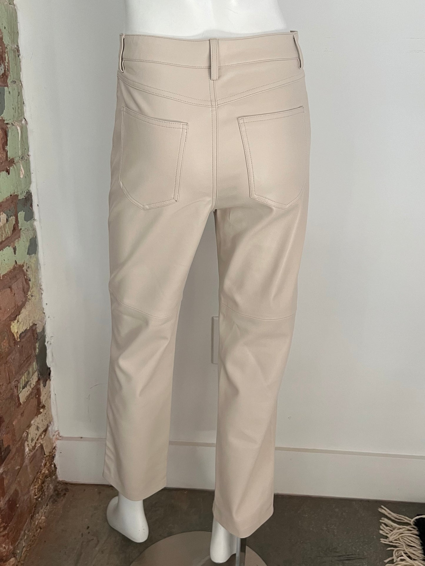 Straight Leg Vegan Leather Pants Size 4