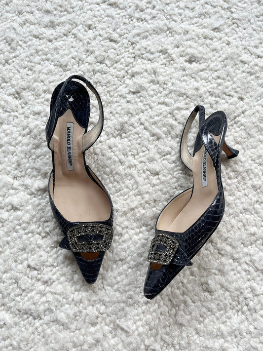 Python Slingback Heels Size 37.5