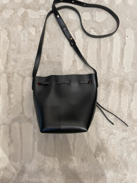 Mini Saffiano Bucket Bag Black