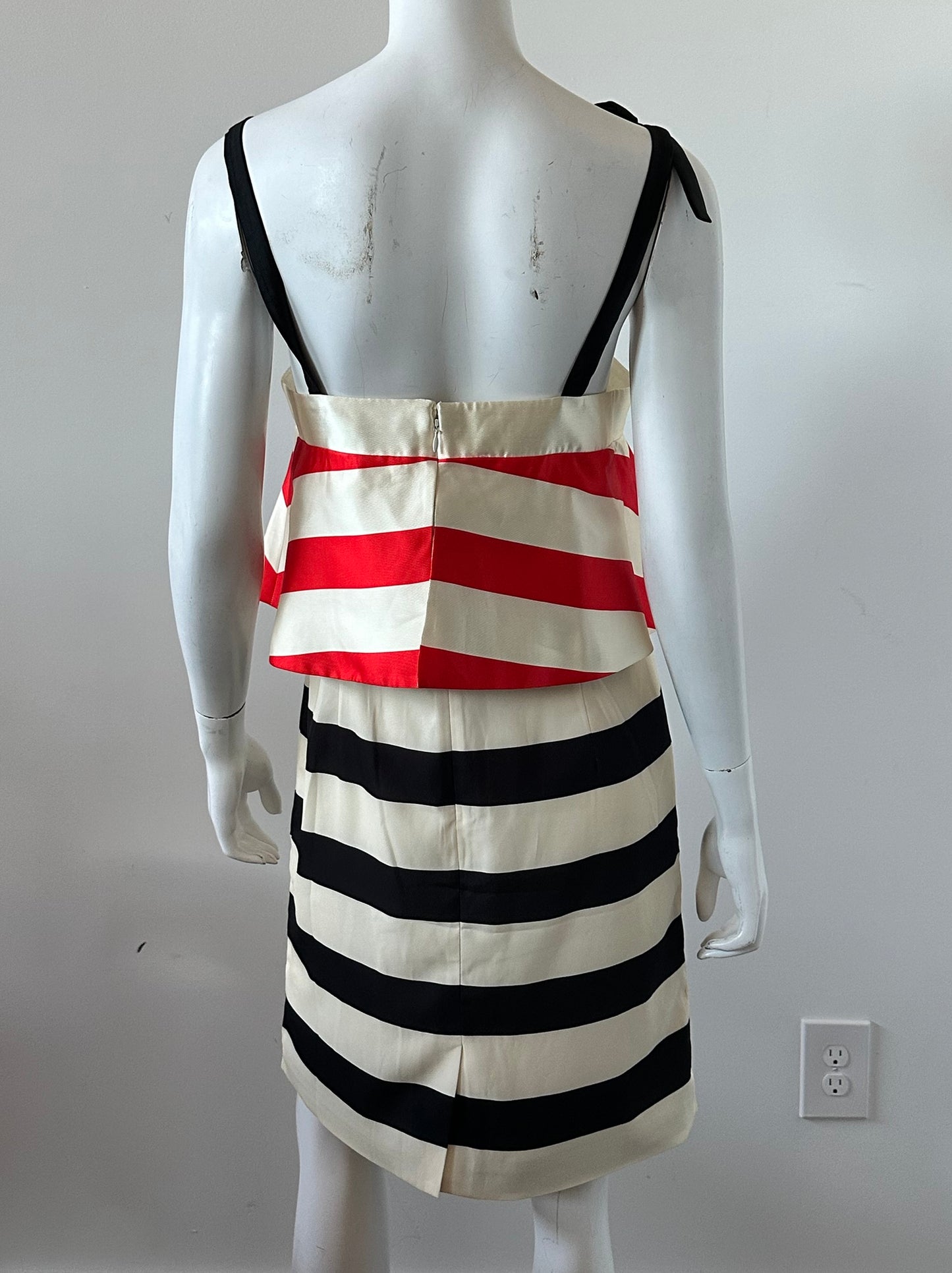 Nautical Stripe Bow Mini Dress Size Medium