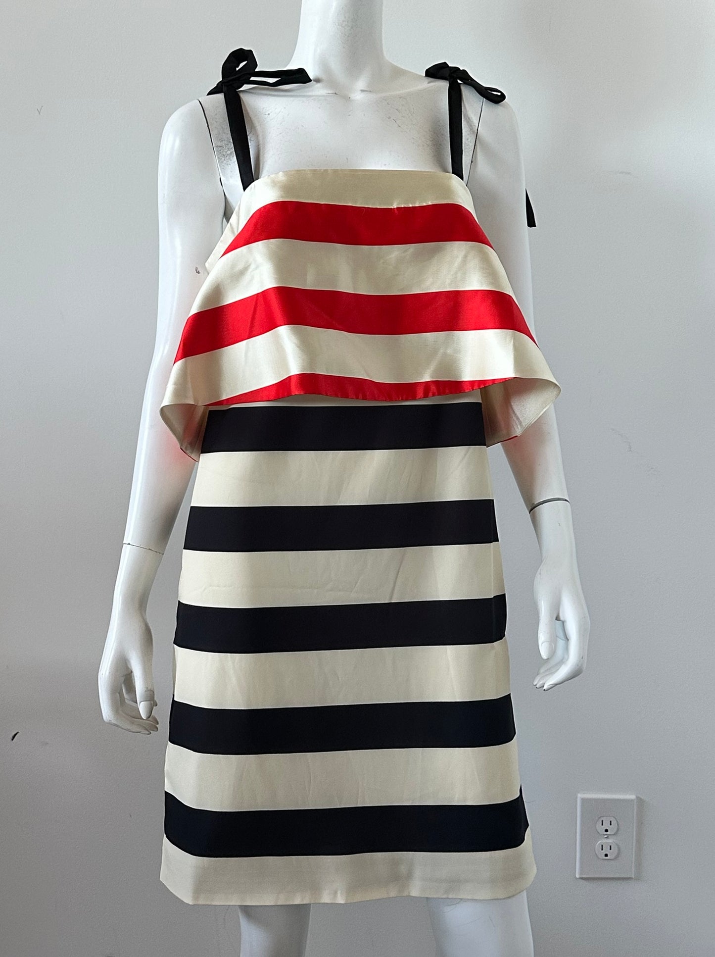 Nautical Stripe Bow Mini Dress Size Medium