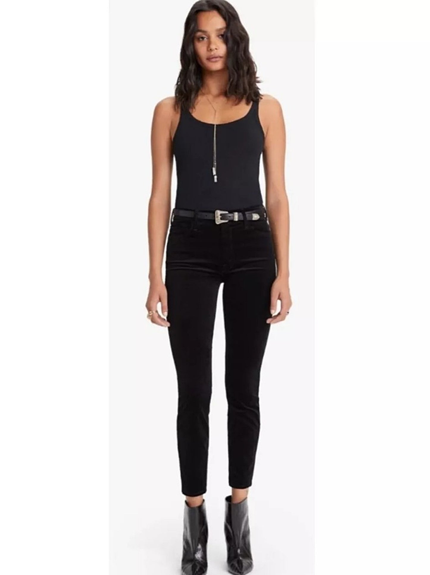 High Waisted Looker Ankle Velvet Pants Size 27