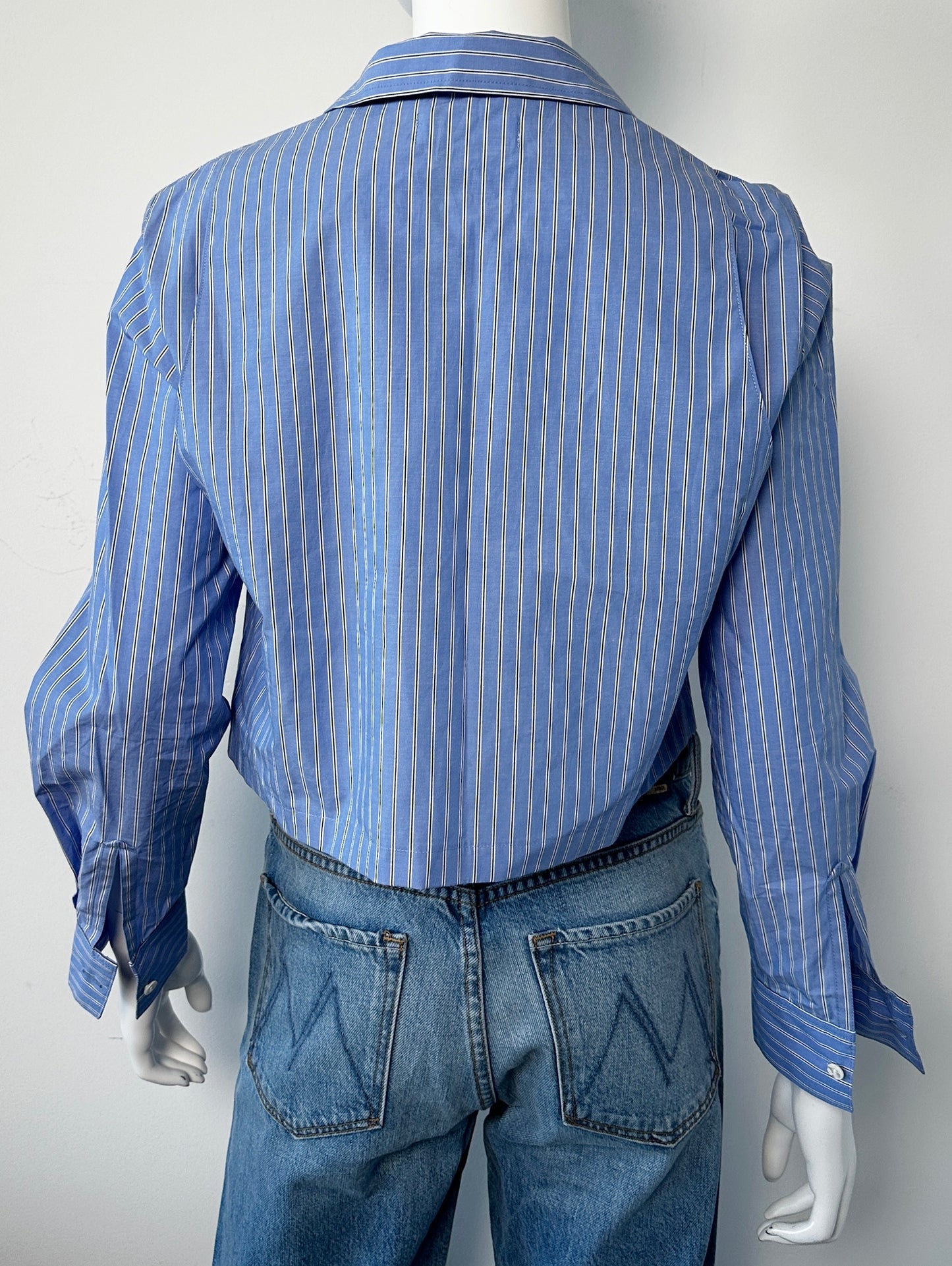Cropped Striped Shirt Size Small NWT