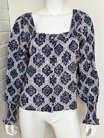 Printed Long Sleeve Top Size Small